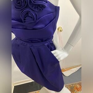 Vintage 90s Purple Strapless Mini Dress - With Pockets! Dress Only